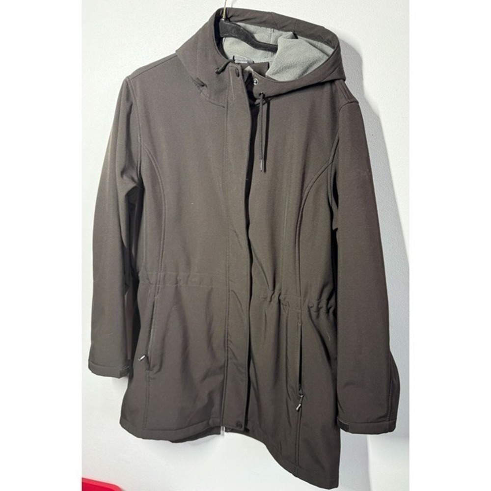 Outdoor Ventures Jacket Womens XL Black Hooded Softshell Zip Up Coat Winter Fall